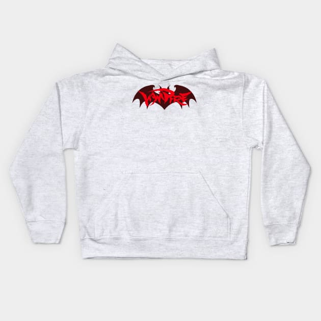 Vampire Bat Logo Kids Hoodie by media319